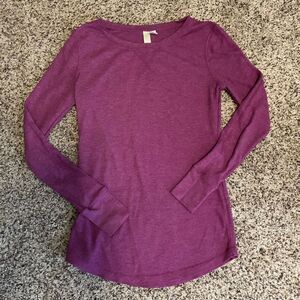 Green Tea Thermal Purple Long Sleeve Shirt - Woman's Small